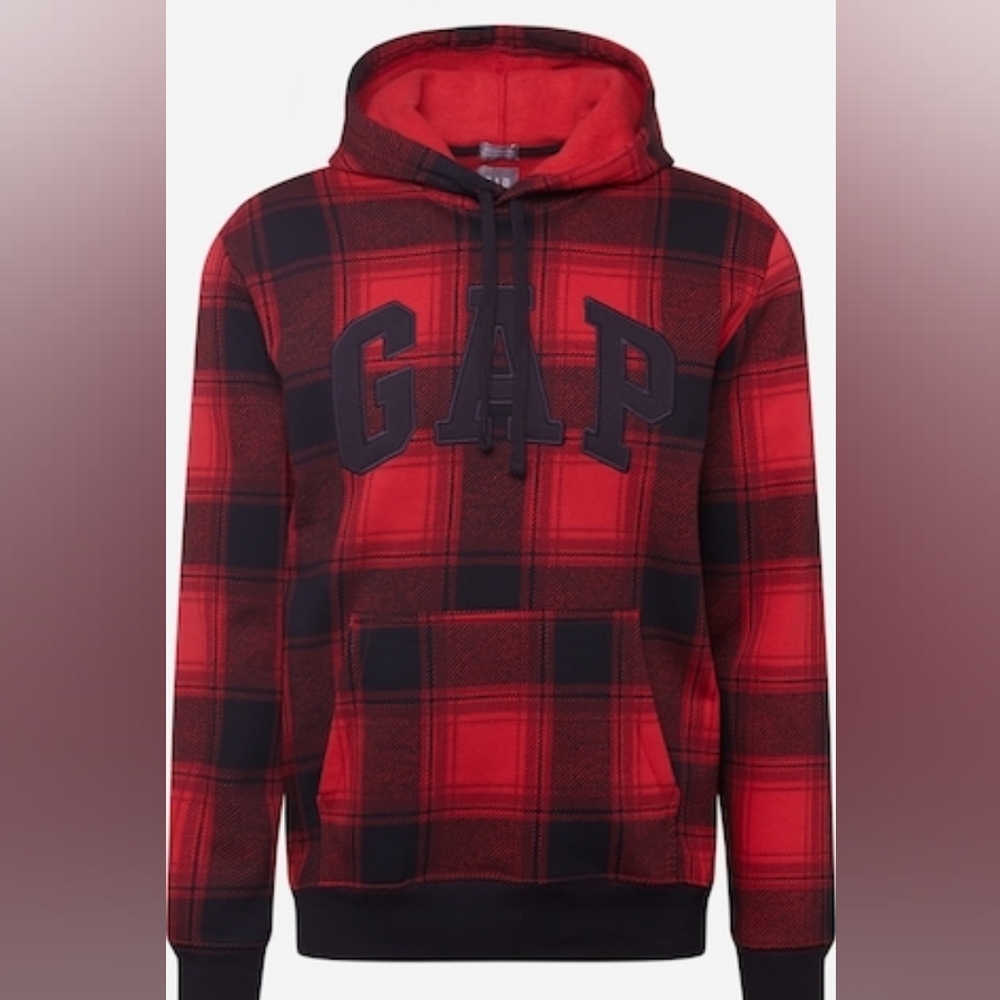 GAP Red Plaid Men's Hoodie NWOT